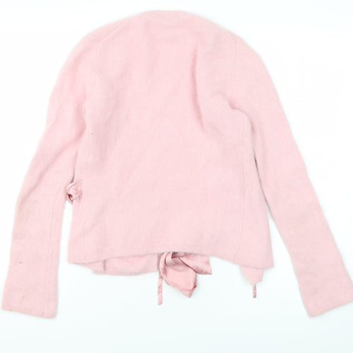 Monsoon Women's Pink Angora Wrap Jumper Size 8
