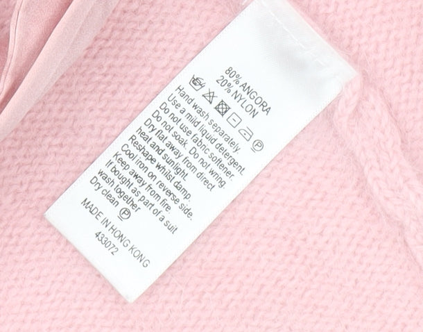 Monsoon Women's Pink Angora Wrap Jumper Size 8