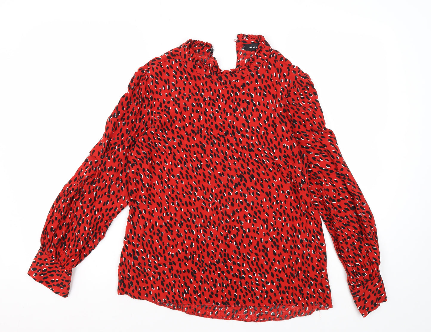 New Look Women's Red Animal Print Blouse Size 8