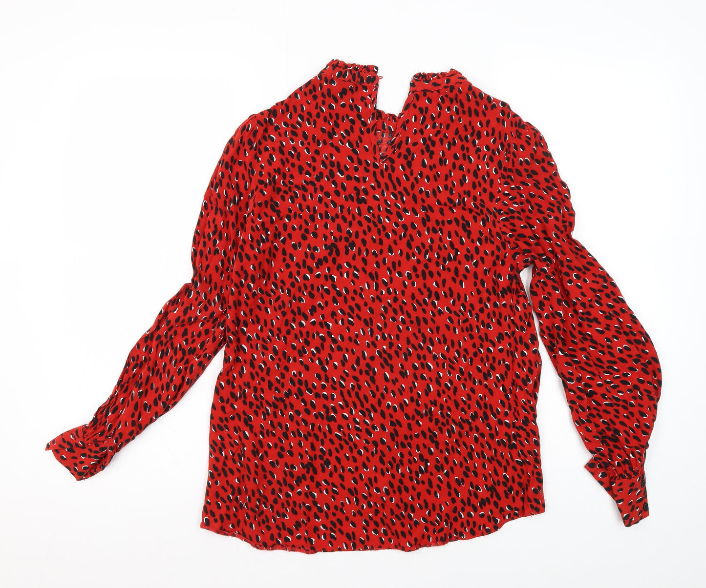 New Look Women's Red Animal Print Blouse Size 8