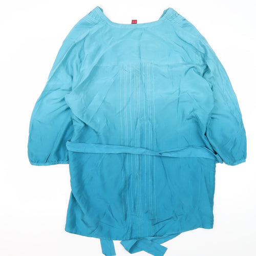 Monsoon Women's Blue Silk Tunic Blouse, Size 20