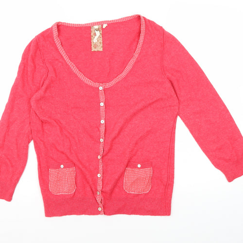 Weird Fish Women's Red Cardigan Size 14