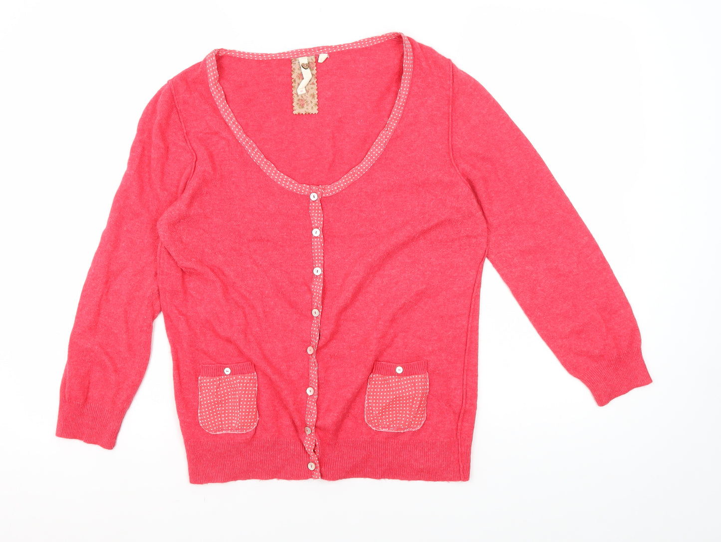 Weird Fish Women's Red Cardigan Size 14