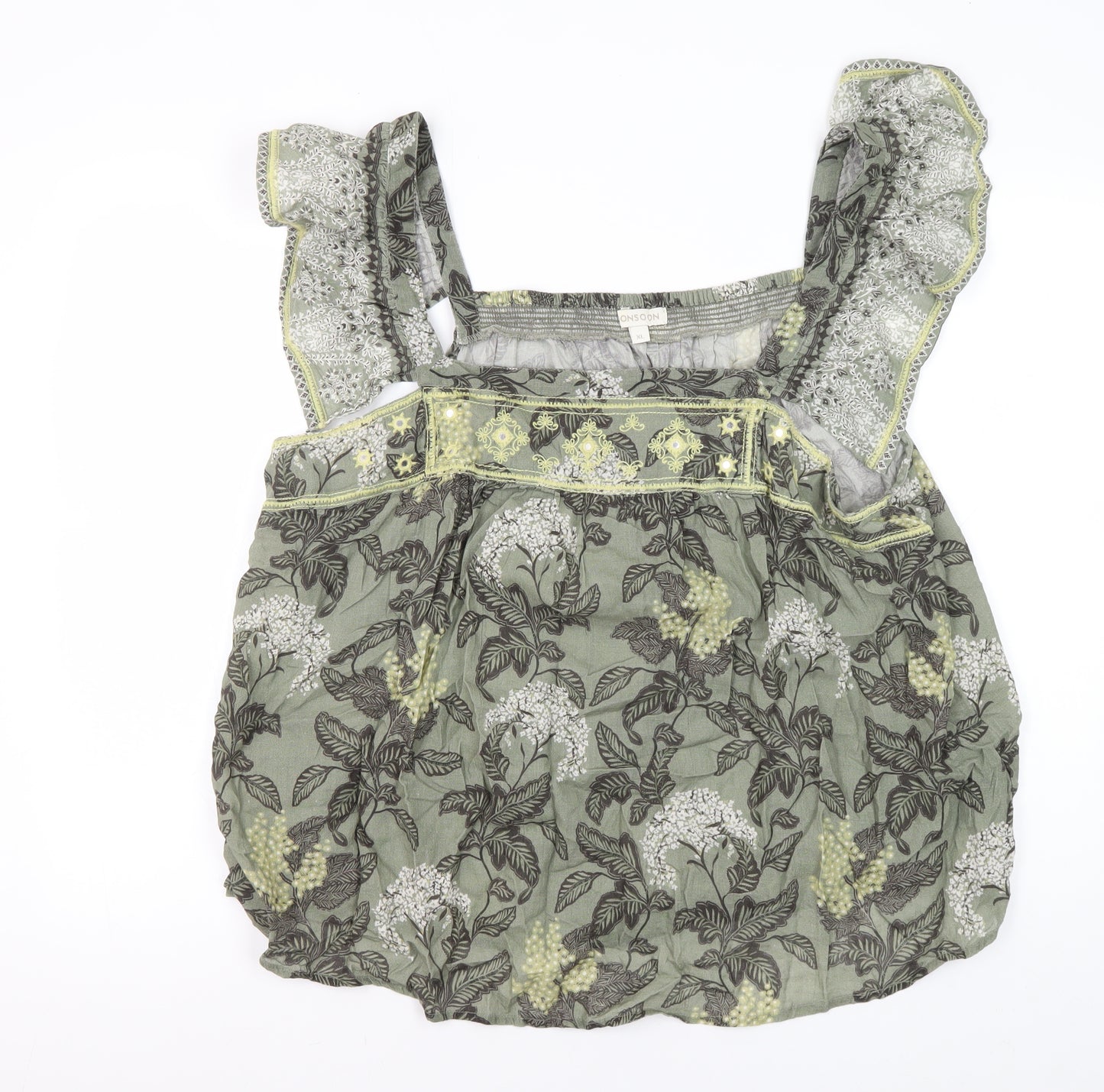 Monsoon Women's Green Floral Tunic Blouse XL