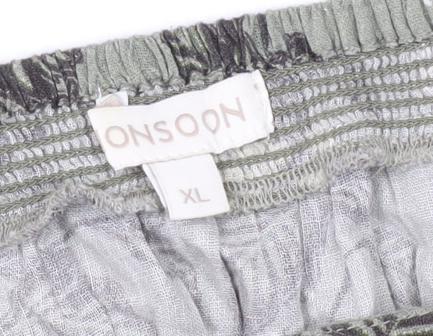 Monsoon Women's Green Floral Tunic Blouse XL