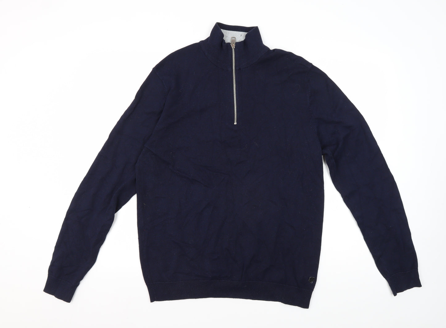 Jack & Jones Men's Blue 1/2 Zip Sweatshirt - Size L