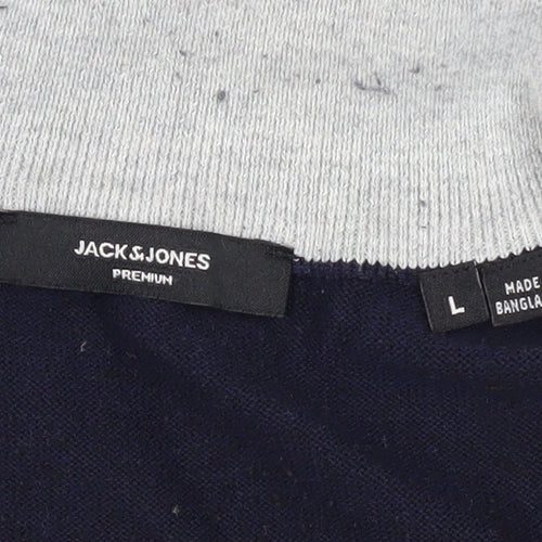 Jack & Jones Men's Blue 1/2 Zip Sweatshirt - Size L