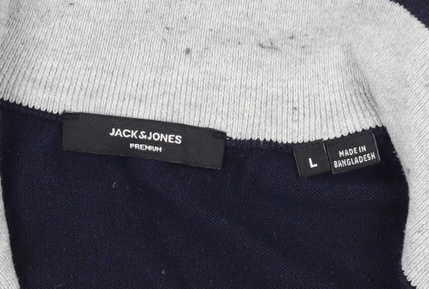 Jack & Jones Men's Blue 1/2 Zip Sweatshirt - Size L