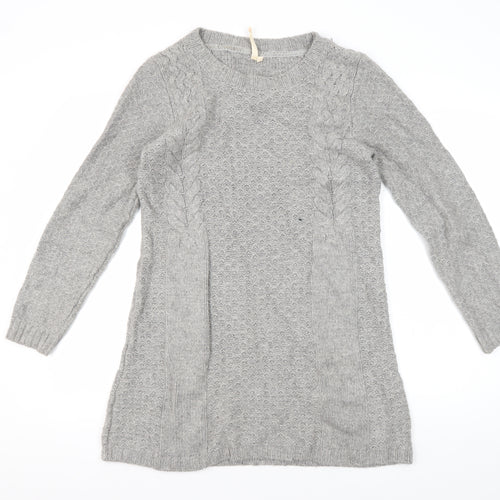 White Stuff Women's Grey Cable-Knit Pullover Jumper 10
