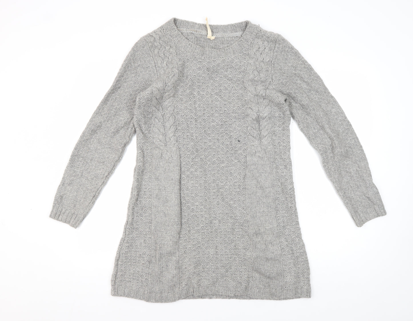 White Stuff Women's Grey Cable-Knit Pullover Jumper 10