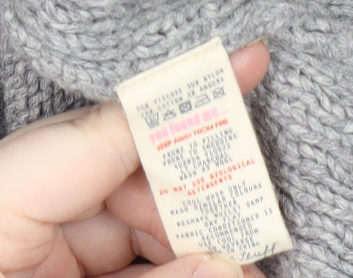 White Stuff Women's Grey Cable-Knit Pullover Jumper 10