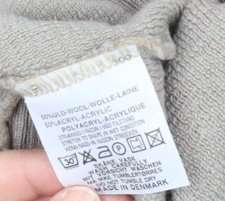 Belika Men's Beige V-Neck Pullover Jumper Size L