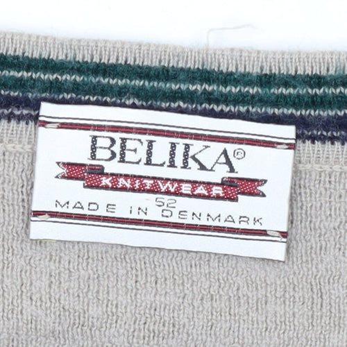 Belika Men's Beige V-Neck Pullover Jumper Size L