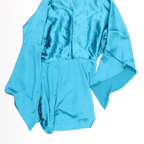 Zara Women's Blue Satin Dress S Size