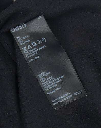 Oasis Women's Black Fit & Flare Floral Dress Size 8