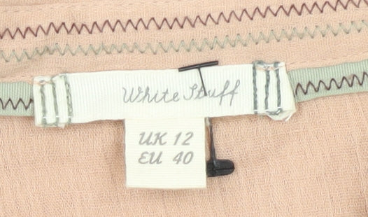 White Stuff Women's Beige Embroidered Button-Up Shirt