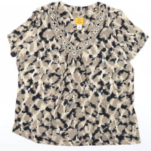 Ruby Rd. Women's Beige Animal Print T-Shirt