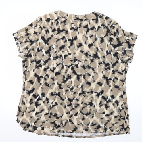 Ruby Rd. Women's Beige Animal Print T-Shirt