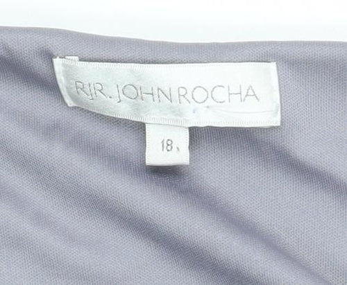 John Rocha Women's Purple Floral Shift Dress Size 18