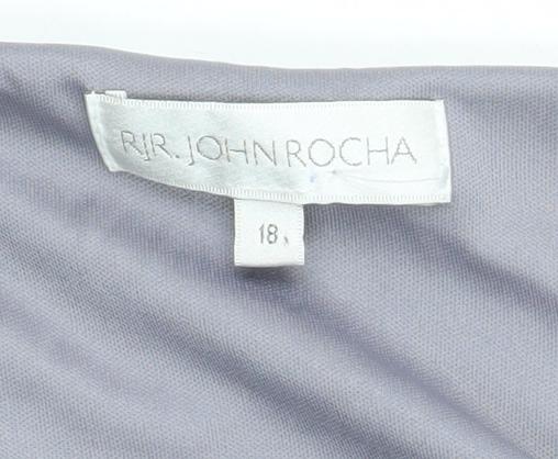John Rocha Women's Purple Floral Shift Dress Size 18