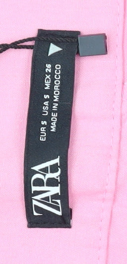 Zara Women's Pink Wide-Leg Trousers, Size S