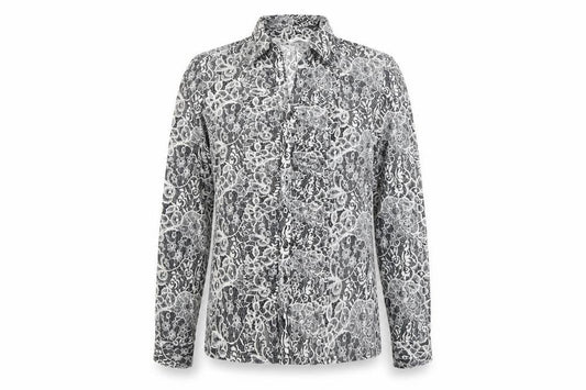 Front view of Vie de Mode Women's Multicoloured Button-Up Shirt
