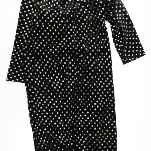 Monsoon Women's Black Polka Dot Bodycon Dress Size 18