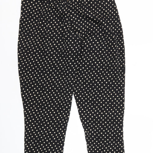 Brave Soul Women's Black Polka Dot Cropped Tapered Trousers M