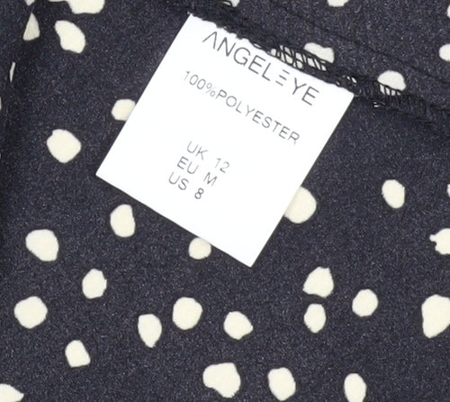 AngelEye Women's Black Polka Dot Dress Size 12
