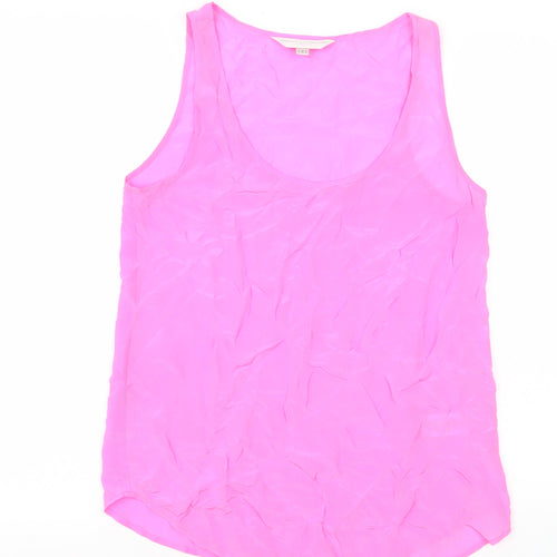 French Connection Women's Pink Silk Tank Top - Size 6