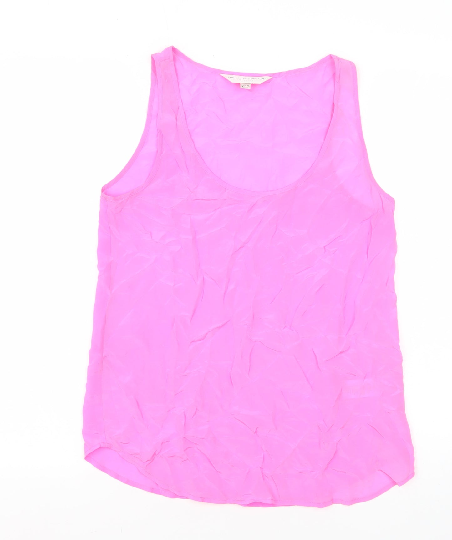 French Connection Women's Pink Silk Tank Top - Size 6