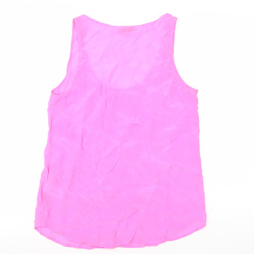 French Connection Women's Pink Silk Tank Top - Size 6