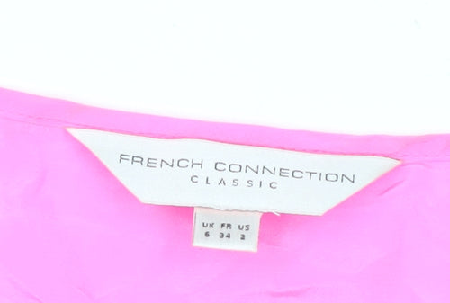 French Connection Women's Pink Silk Tank Top - Size 6