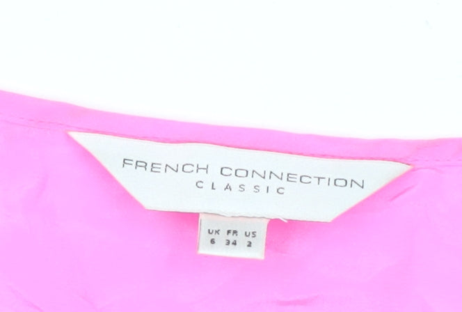French Connection Women's Pink Silk Tank Top - Size 6