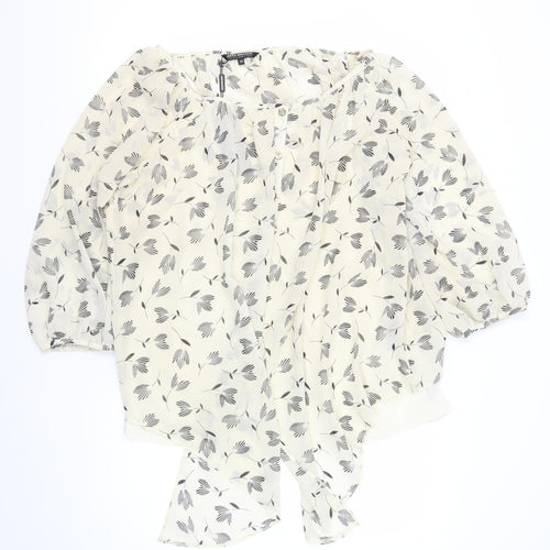 Anya Madsen Women’s Ivory Floral Tunic Blouse Size 20
