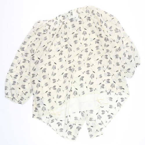 Anya Madsen Women’s Ivory Floral Tunic Blouse Size 20