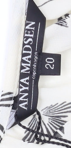 Anya Madsen Women’s Ivory Floral Tunic Blouse Size 20