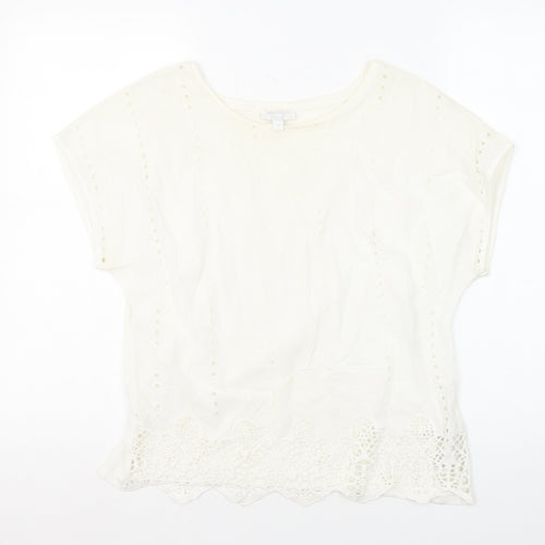 Monsoon Beach Ivory Cotton Women's Short Sleeve T-Shirt