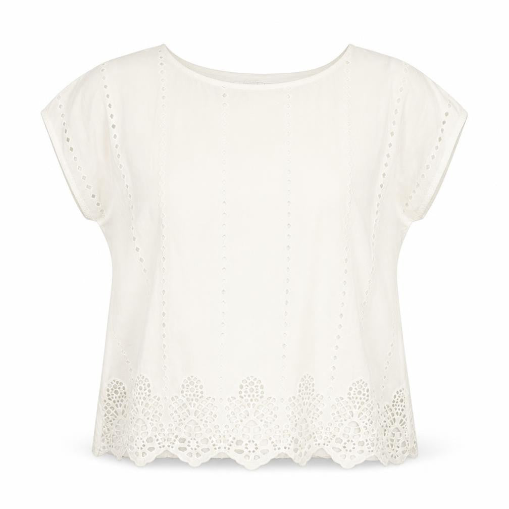 Monsoon Beach Ivory Cotton Women's Short Sleeve T-Shirt