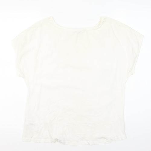 Monsoon Beach Ivory Cotton Women's Short Sleeve T-Shirt