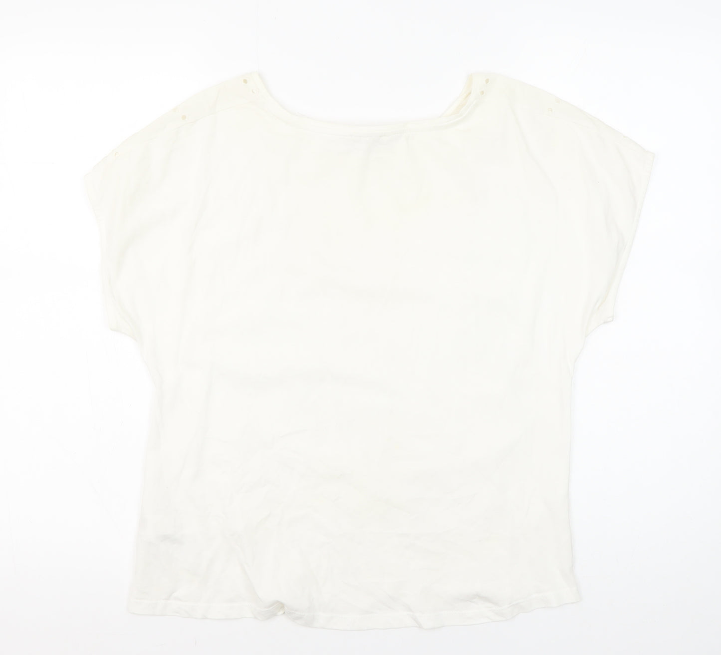 Monsoon Beach Ivory Cotton Women's Short Sleeve T-Shirt