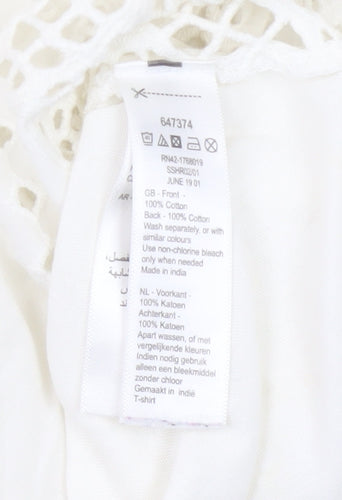 Monsoon Beach Ivory Cotton Women's Short Sleeve T-Shirt