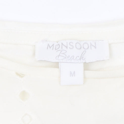 Monsoon Beach Ivory Cotton Women's Short Sleeve T-Shirt