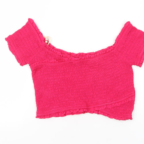 French Connection Women’s Pink Cropped Blouse, M