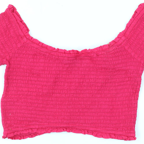 French Connection Women’s Pink Cropped Blouse, M