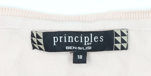 Principles Women's Pink T-Shirt Size 18 Embroidered