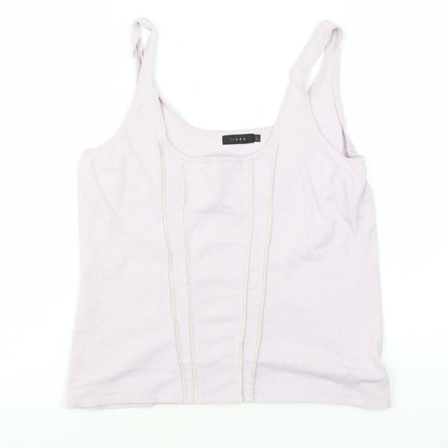 Linea Women's Ivory Knit Camisole Tank L Casual