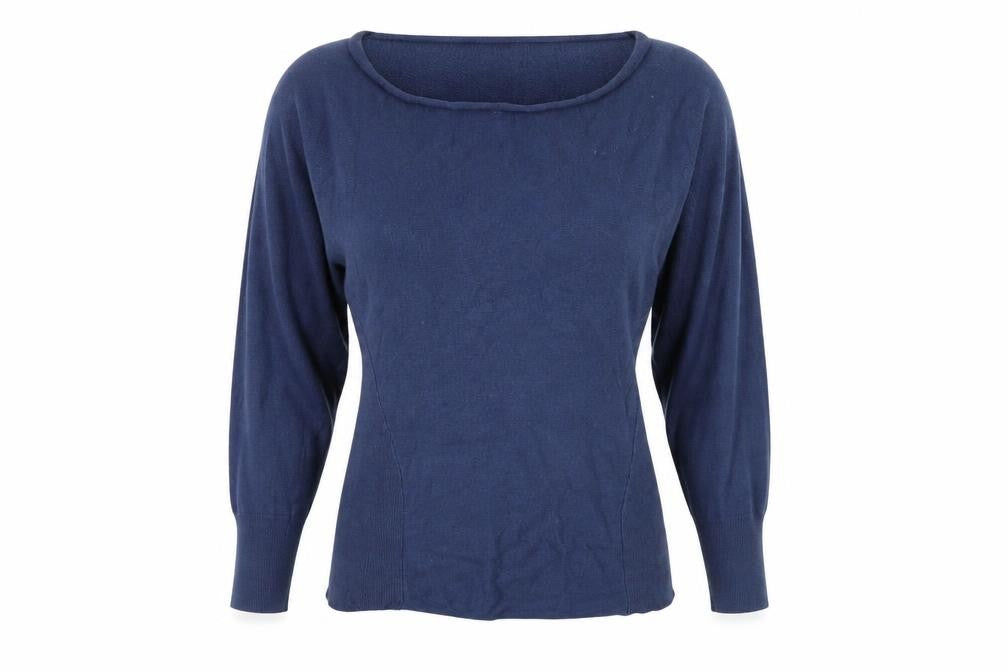 Front view of Phase Eight Women Blue Pullover, size 12, Boat Neck, Knit