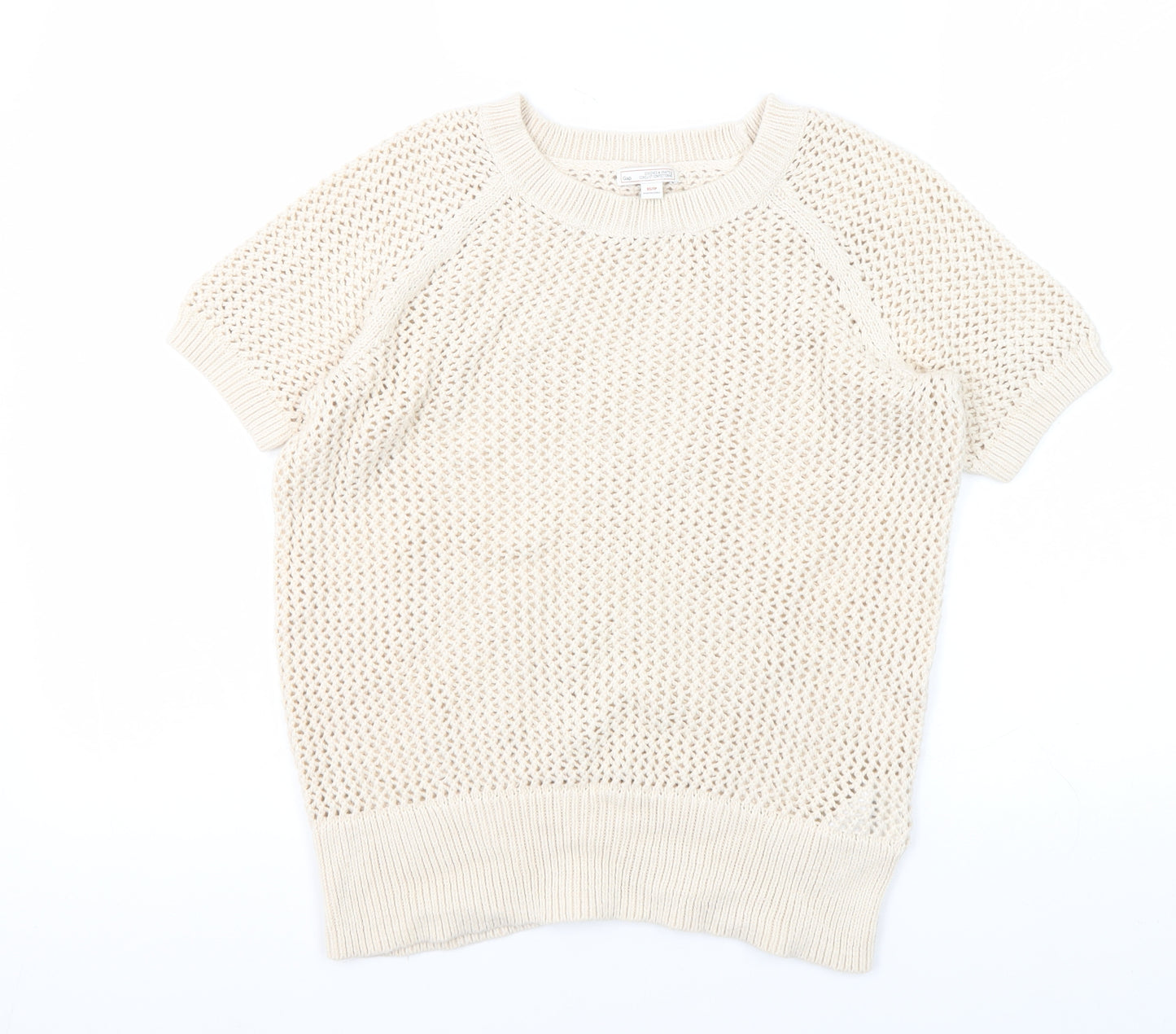 Gap Women's Beige XS Open-Knit Pullover Jumper