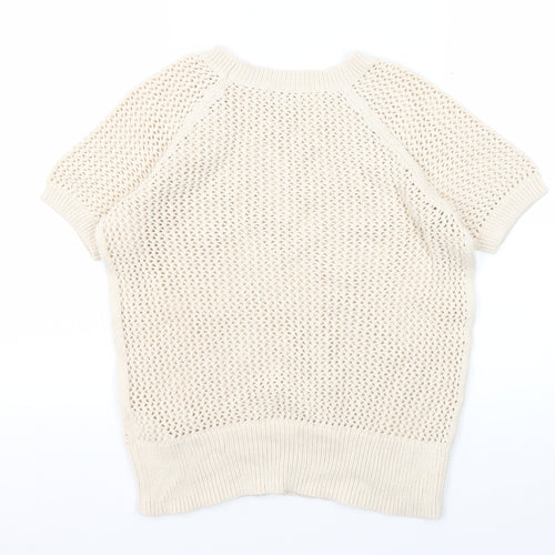 Gap Women's Beige XS Open-Knit Pullover Jumper
